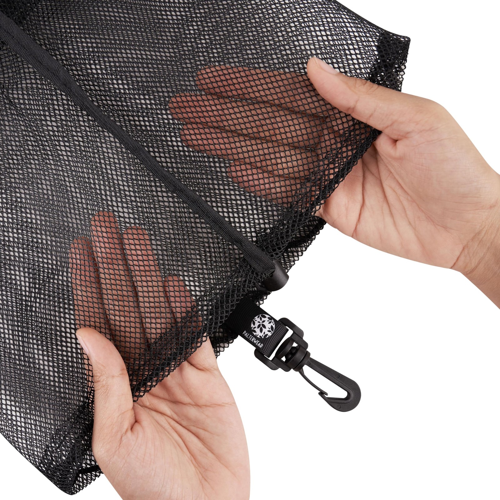 Small Mesh Bag with Clip and Toggle Closure (Set of 4, Black, 8 x 11 Inch) fo…