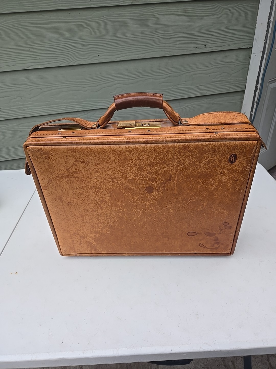 Vintage Hartmann briefcase leather attache tan brown classic business