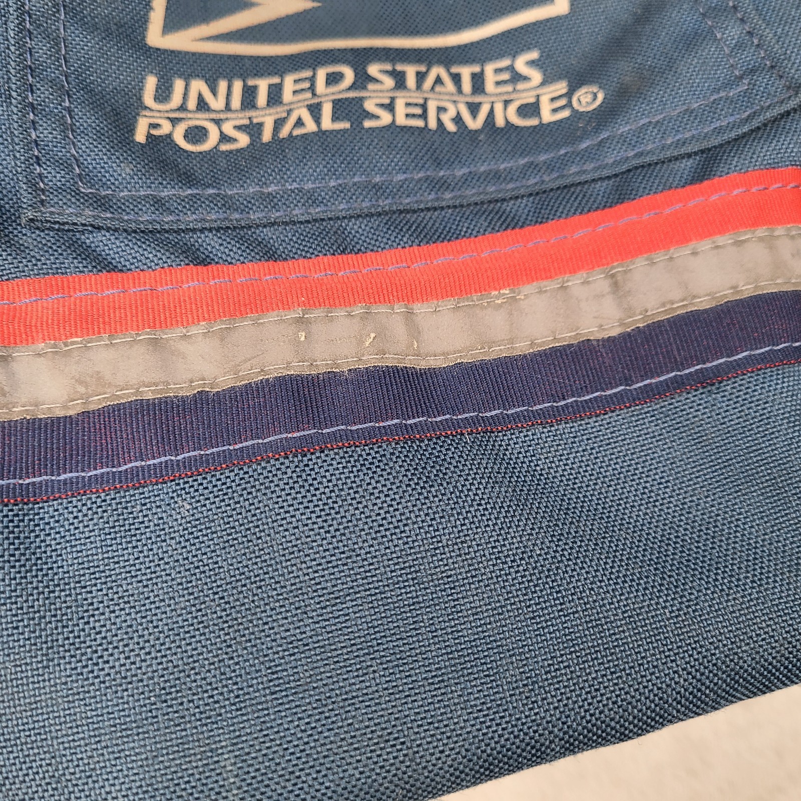 Vintage USPS Mail Carrier Bag Blue Canvas Messenger Satchel w/ Leather Strap