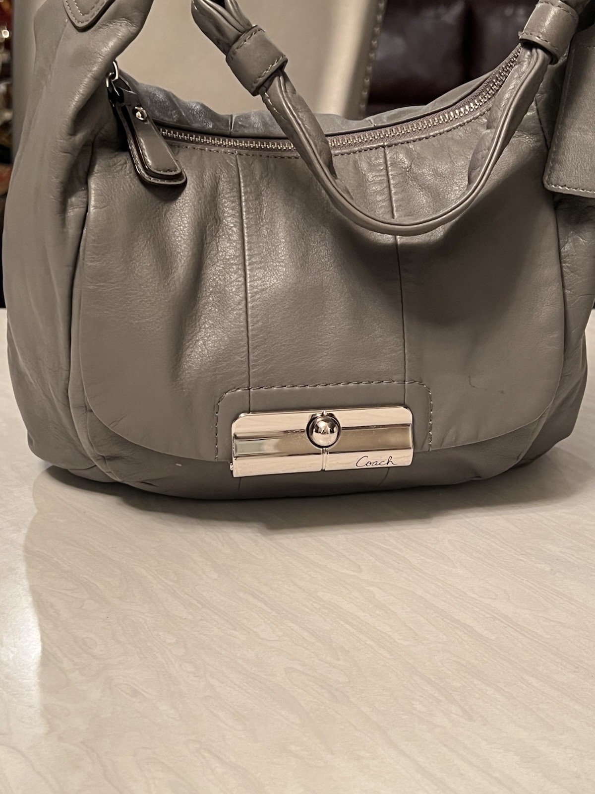 Genuine Leather Coach Shoulder Bag