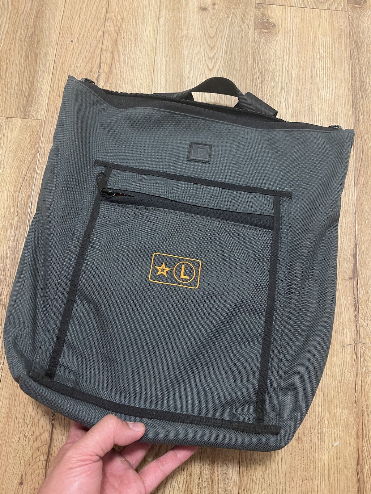 RICKSHAW BAGS MEDIUM VELO BACKPACK $129 GREY *SEE PHOTOS* SAN FRANCISCO SLEEK