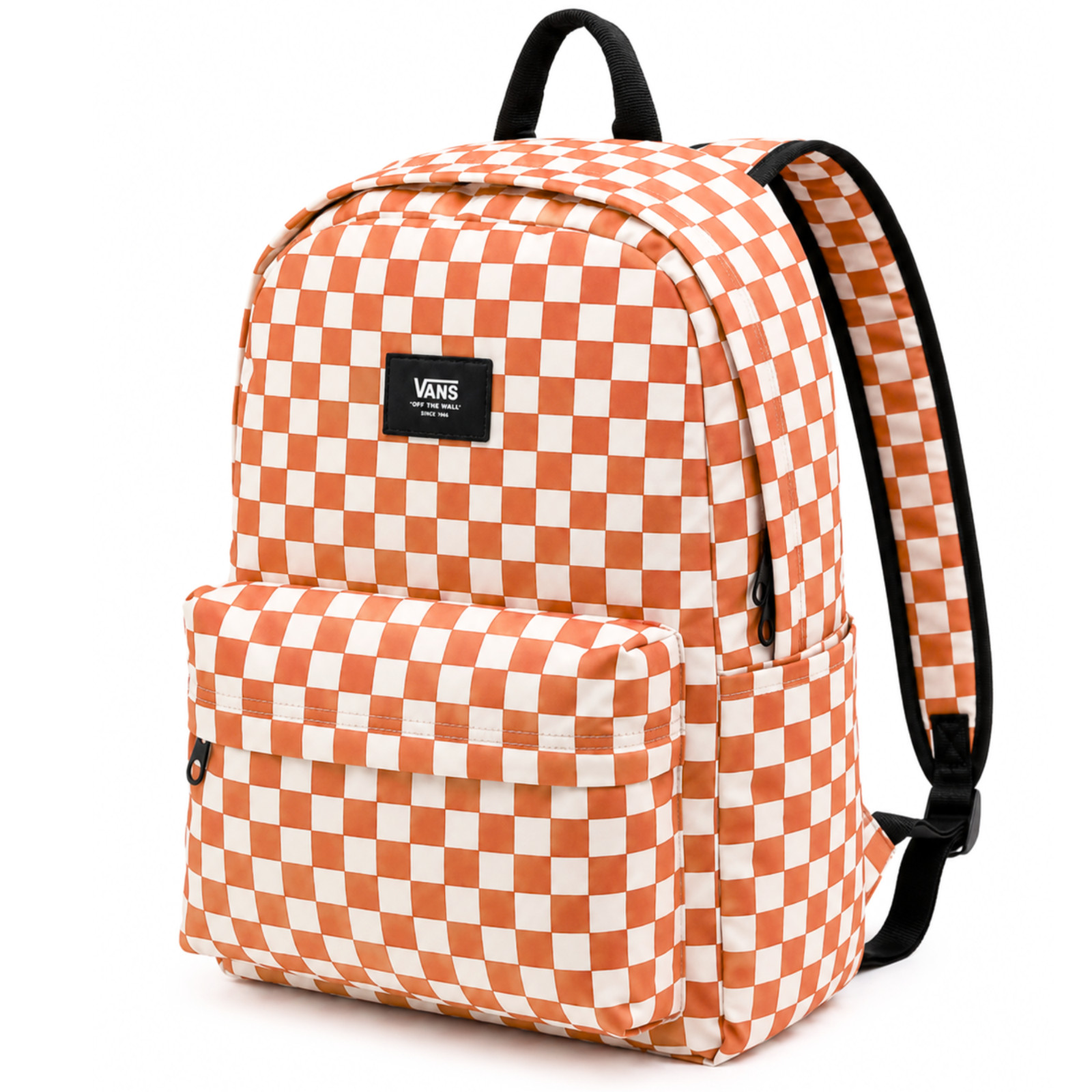 Vans Checkerboard Backpack Orange White Laptop School Travel Daypack Large NWT