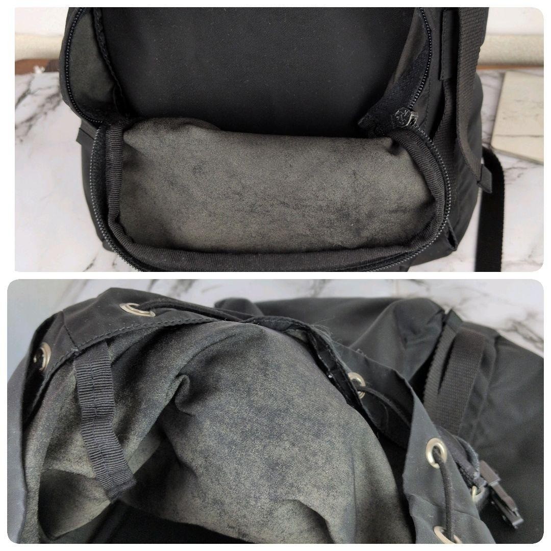 PRADA Black Nylon A4 Backpack Triangle Logo Business Travel Rare Mens Unisex