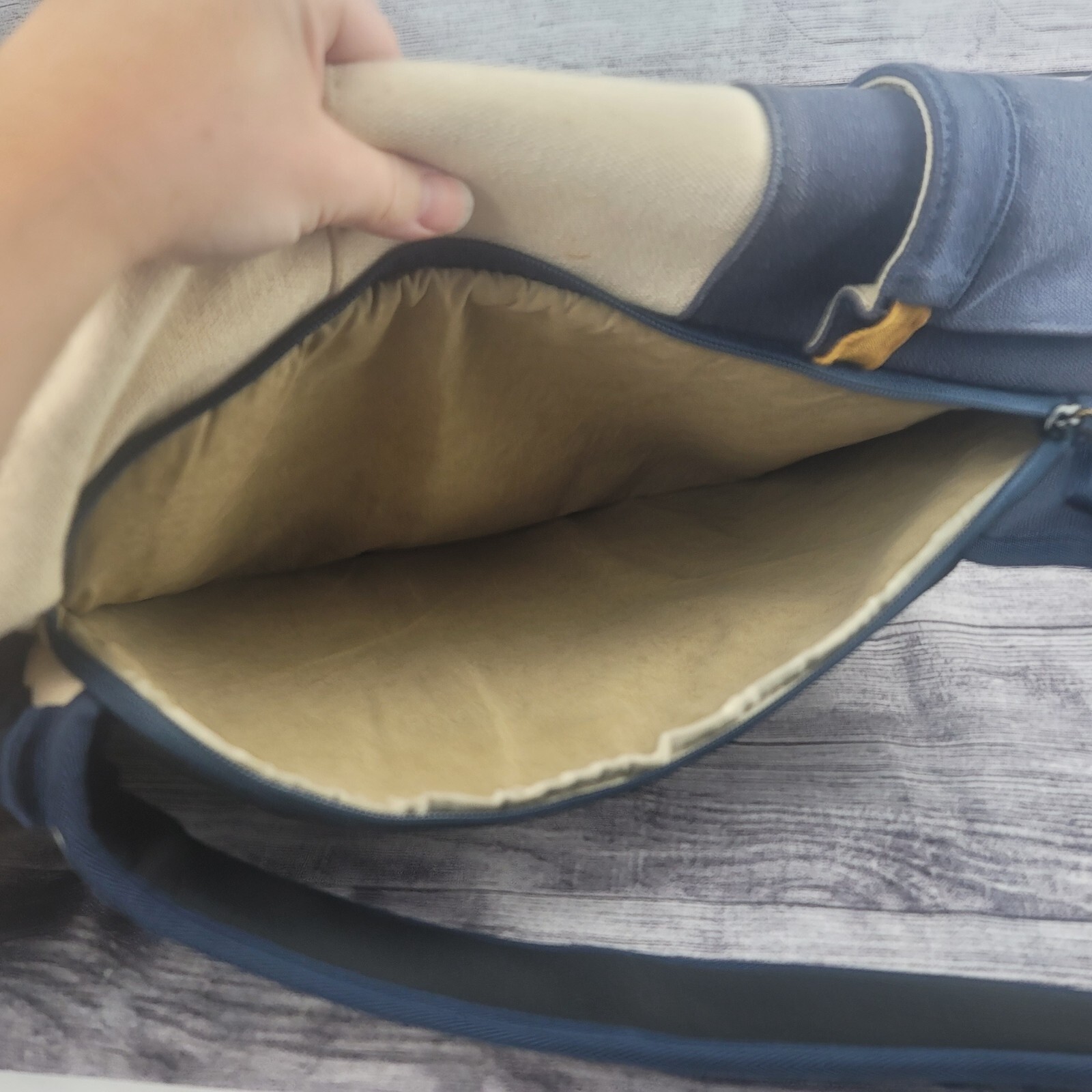 Focused Space Unisex The Supply Backpack Navy Blue, Cream