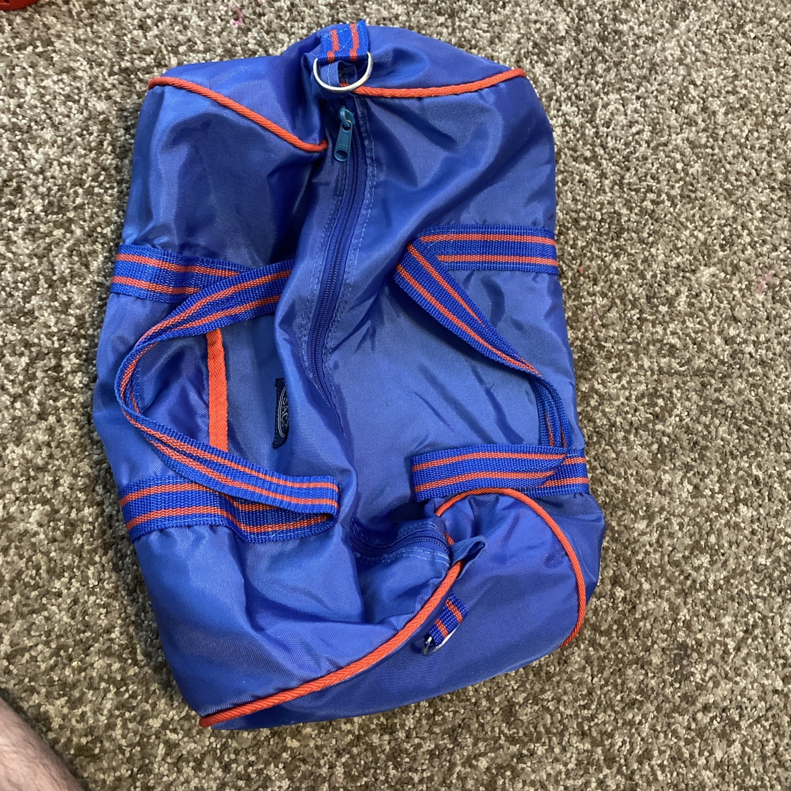 Vintage 70s 80s BRITE SAC Blue Red Small Duffle Gear Bag RARE BRAND 14″