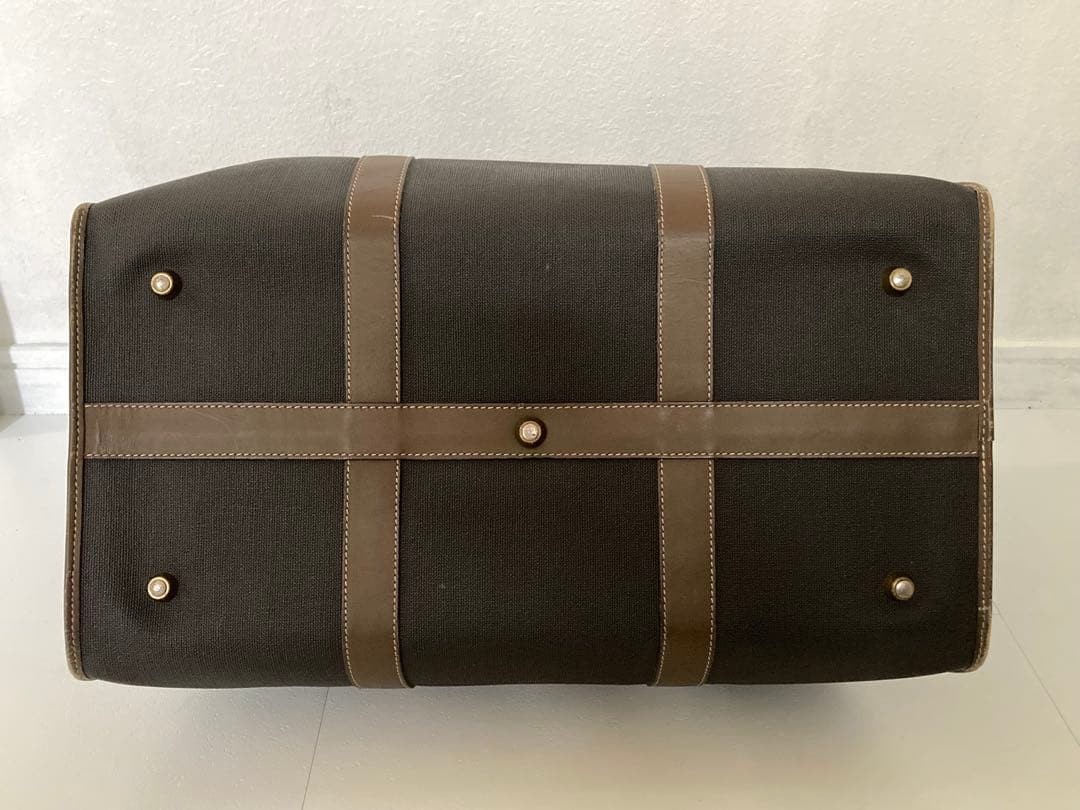 Dunhill Vintage Boston Bag Brown Leather with Lock & Key, 50cm, Classic Design