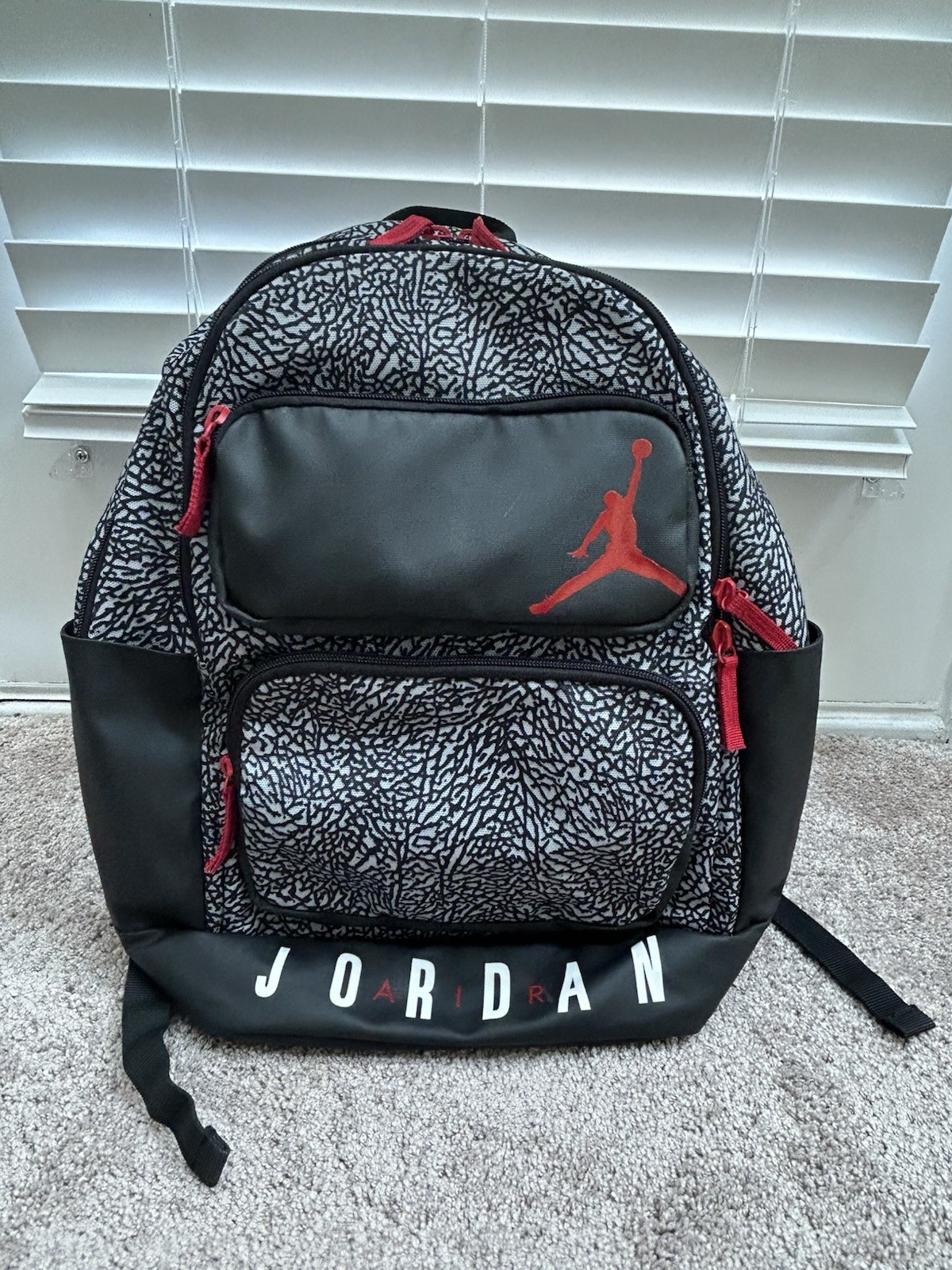 Nike Air Jordan Sport Essential Elephant Print Unisex Backpack Black Size Large