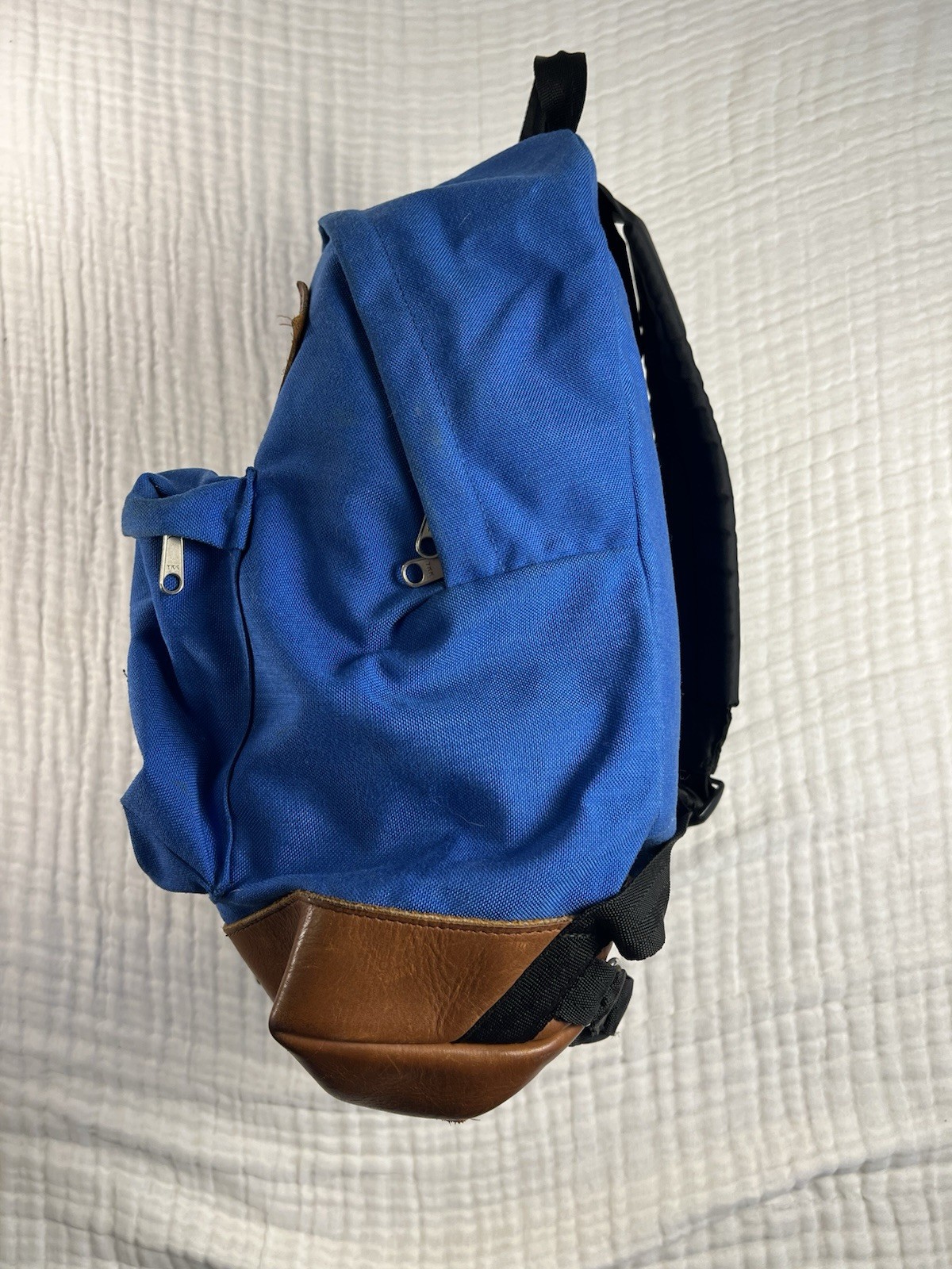 Vintage MARTY MCFLY BTTF Blue 80s Eastpak Backpack USA Made Leather Bottom