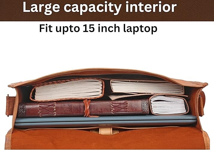Handmade expandable Goat Reliable Leather Laptop Satchel