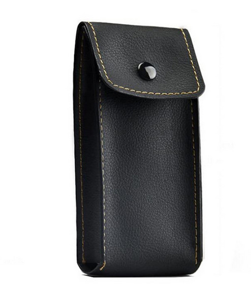Men women wrist watch Bag Pack Cow Leather protect case Pouch cover black H188