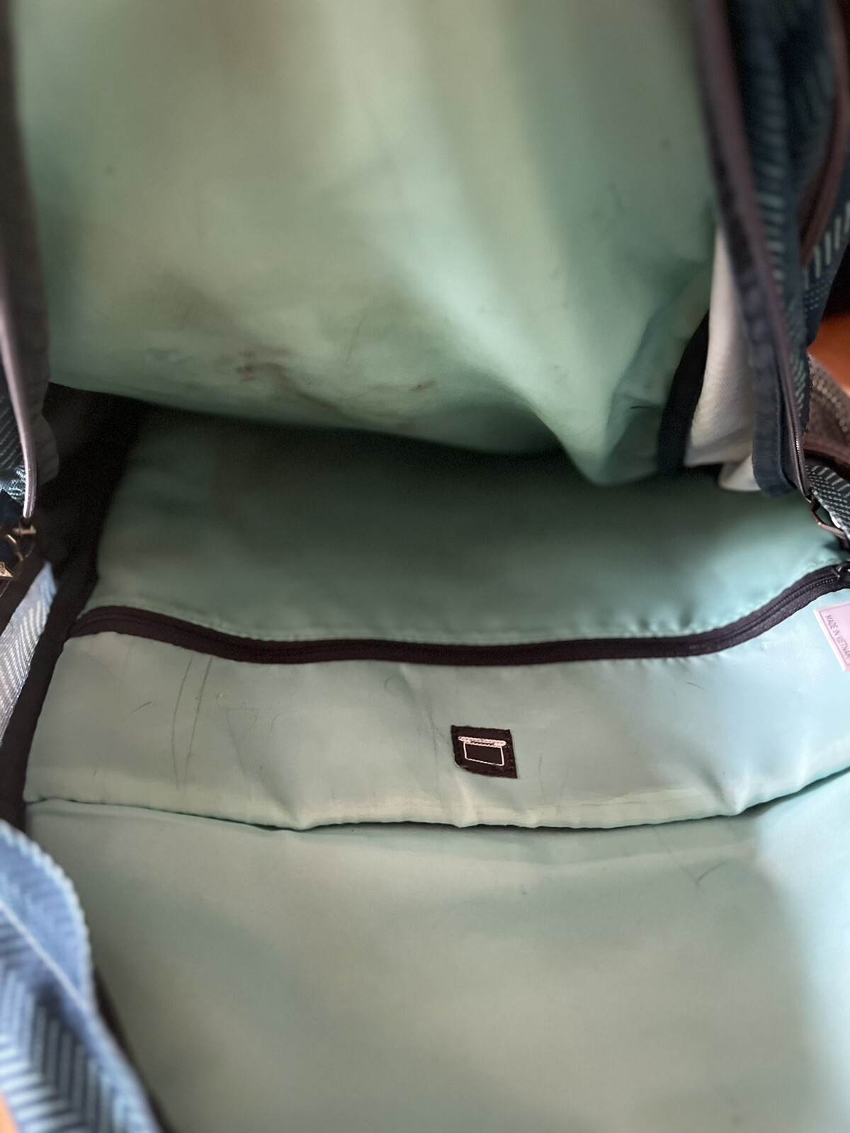 Adidas Geometric Large Blue, Green & Gray Backpack ( See Pics For Details )