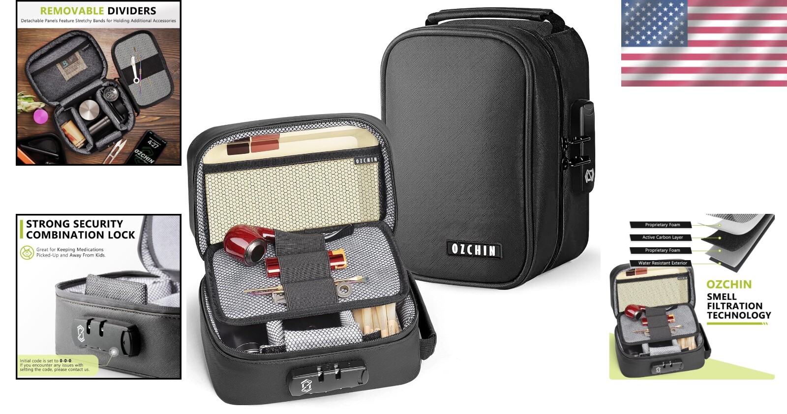 Discreet Odor Lock Box with Combination Lock – Perfect for Travel & Home Use