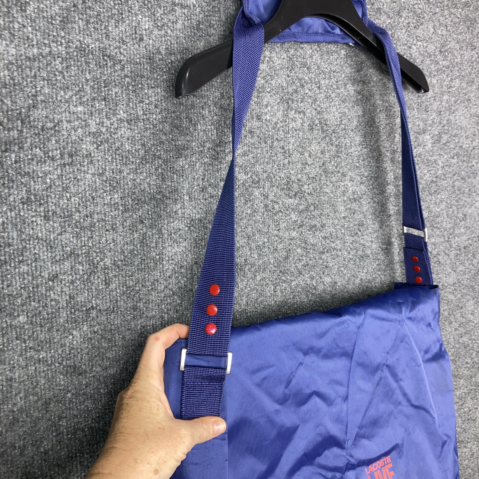 Lacoste Live Parfums Royal Blue Shoulder Messenger Bag EUC