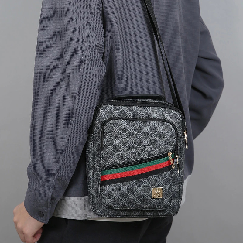 Men’s Crossbody Bag Multi-Layer Large Capacity Waterproof Oxford Casual Business