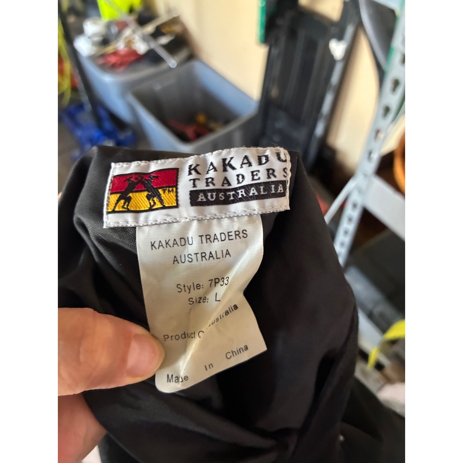 Kakadu Traders Australia Black Canvas Motorcycle Chaps Style 7P33 Size Large