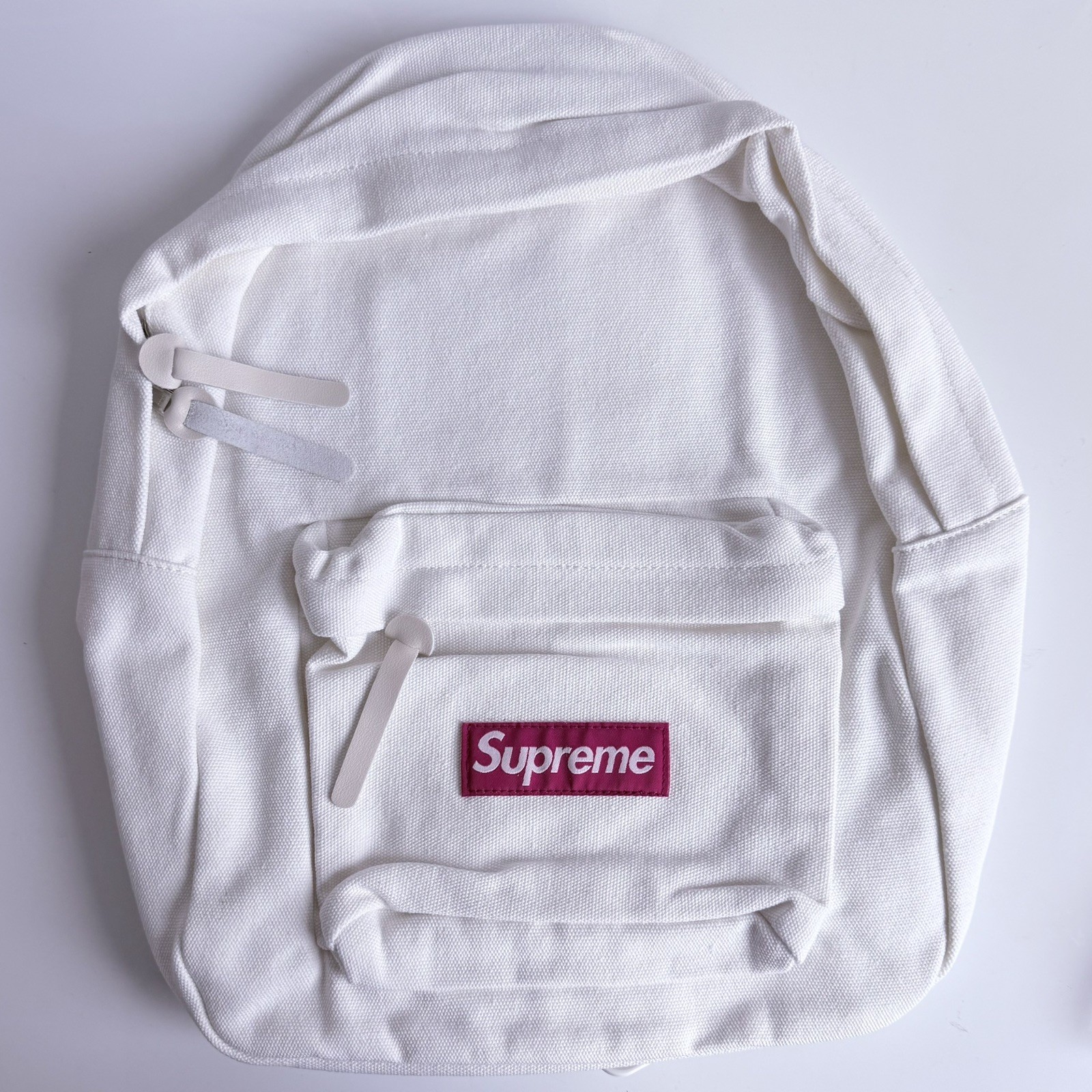 FW20 SUPREME CANVAS BACKPACK WHITE BOX LOGO NEW