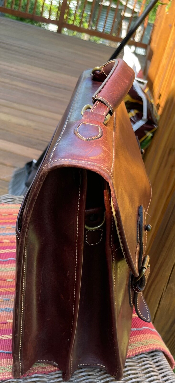 Tusting Wymington Satchel Briefcase Leather England MSRP:$1,175