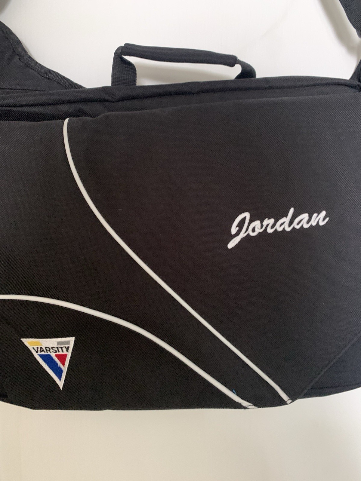 Jordan Varsity Briefcase Messenger Bag Shoulder Strap Top Handle Black S6-8
