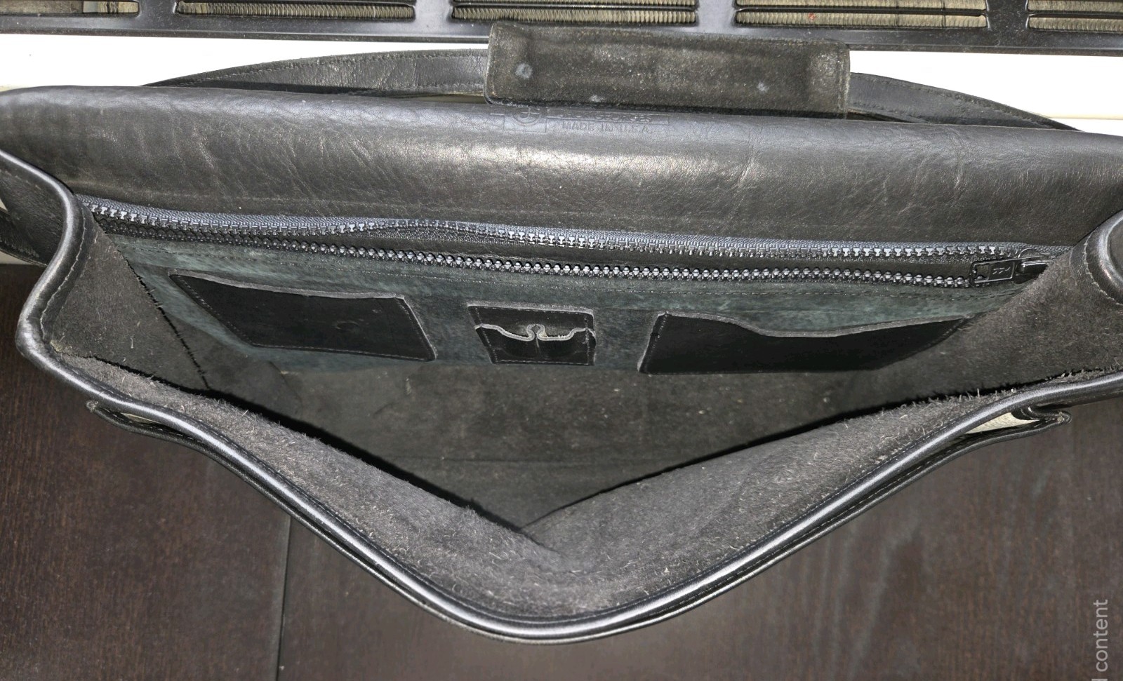 JACK GEORGES Messenger Bag Briefcase – Black Leather – Includes Shoulder Strap