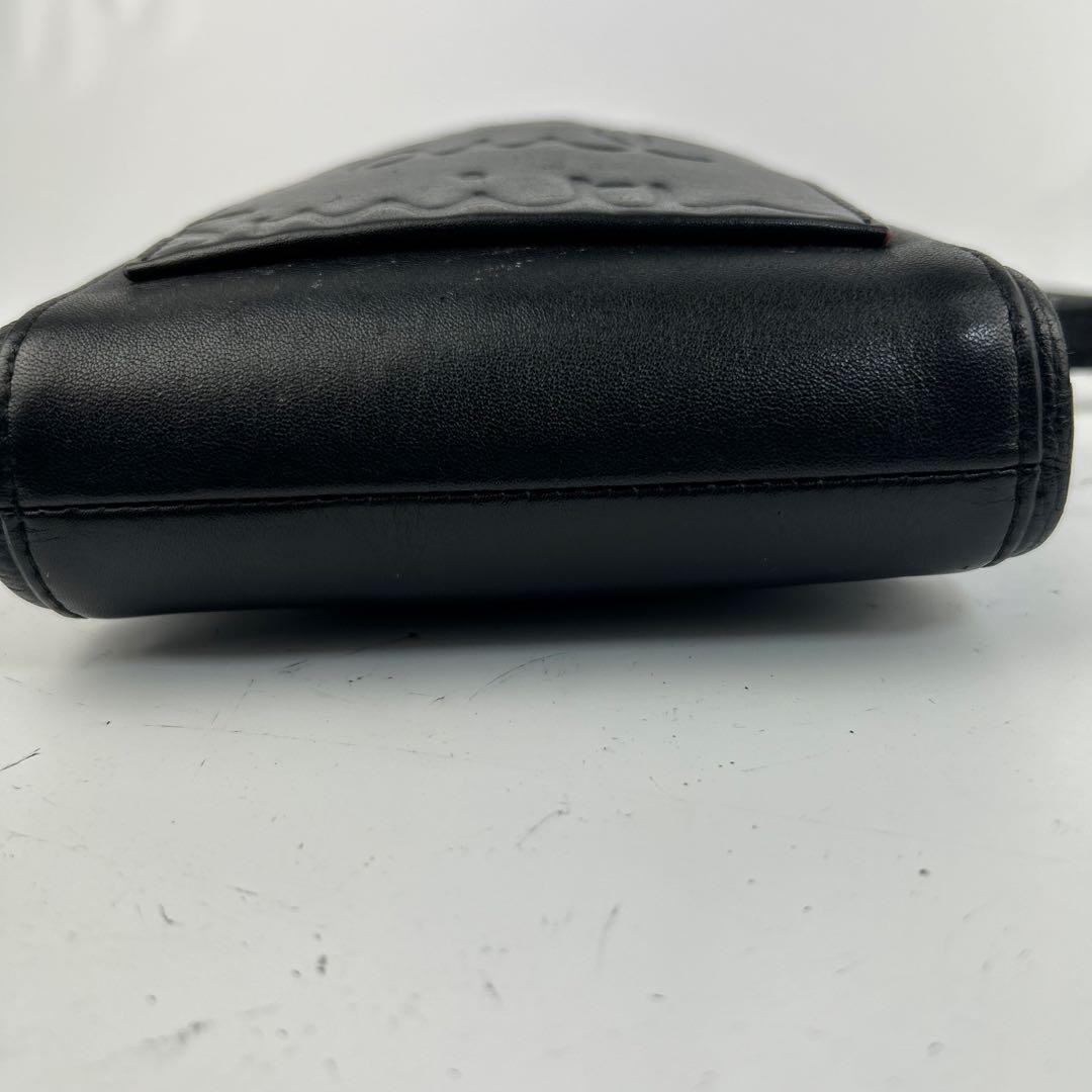 [Good Condition] Paul Smith Shoulder Bag Leather Branded Color Edge Black