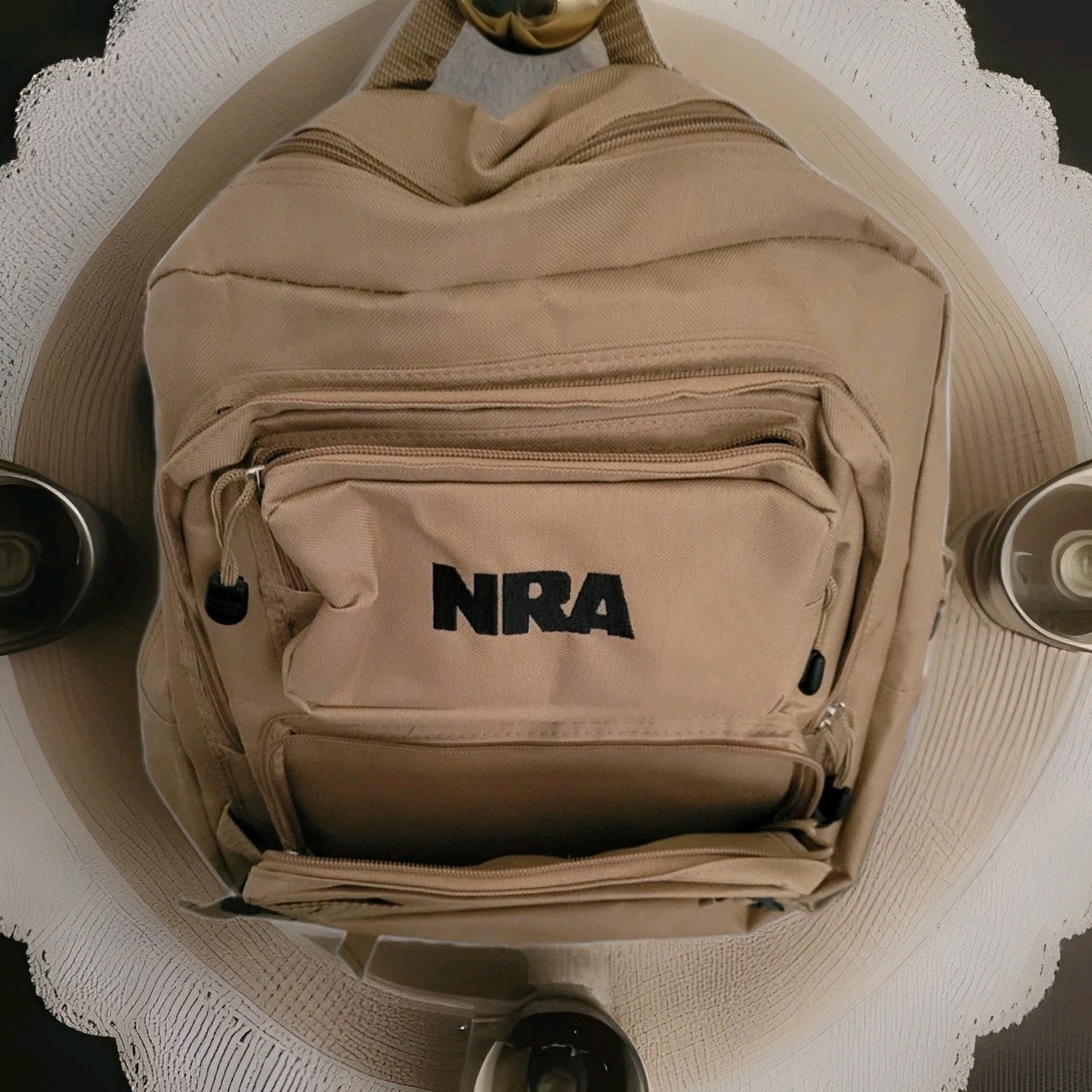 NRA BACK PACK AND OUTDOOR LIFE DUFFLE BAG-Beige