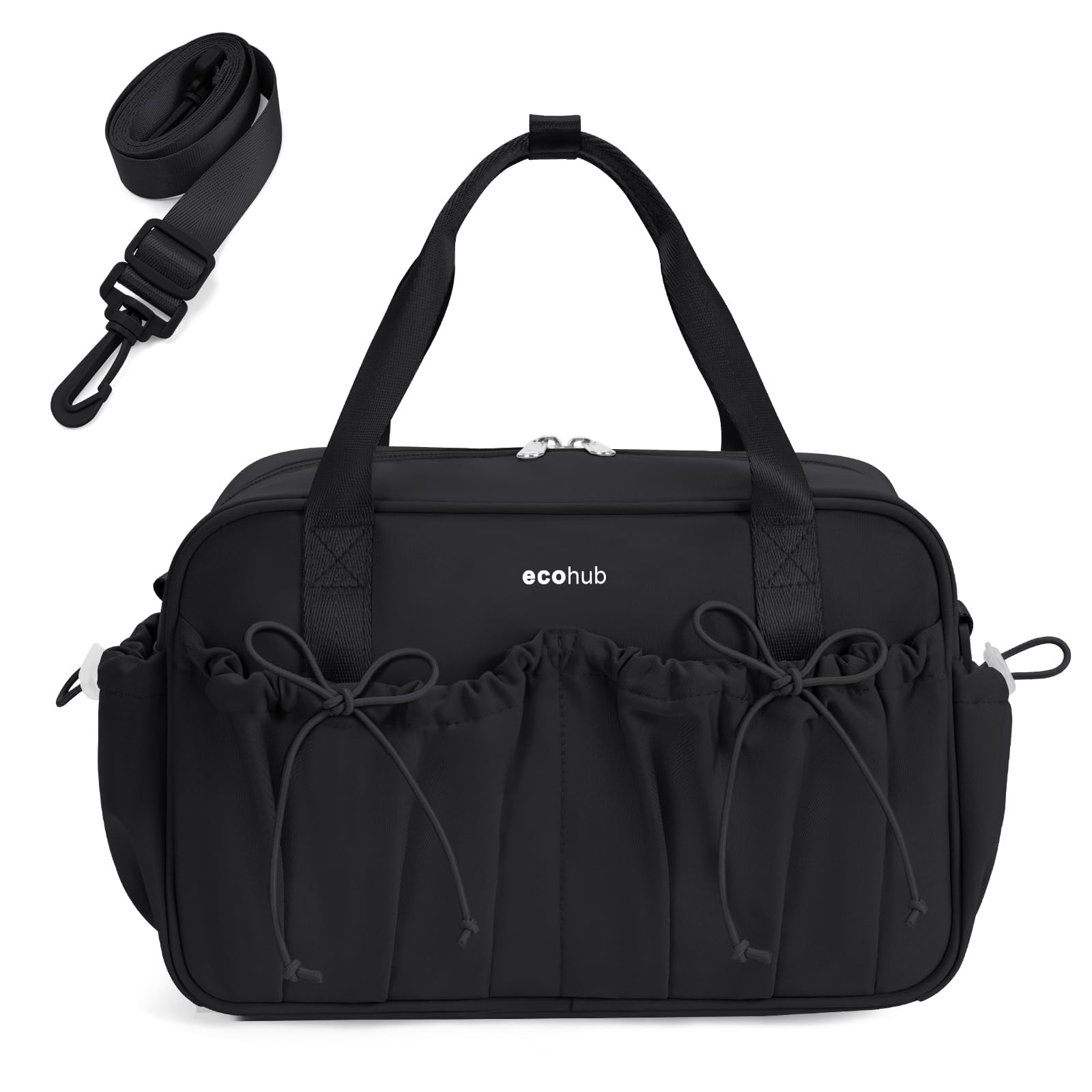 Small Gym Bag for Women Mini Gym Duffle Bag Wet Compartment Bowknot Tote Black