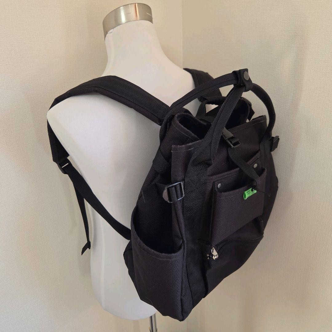 Yoshida Kaban PORTER Union Rack Sack Backpack Black 44x42x24cm Good Condition