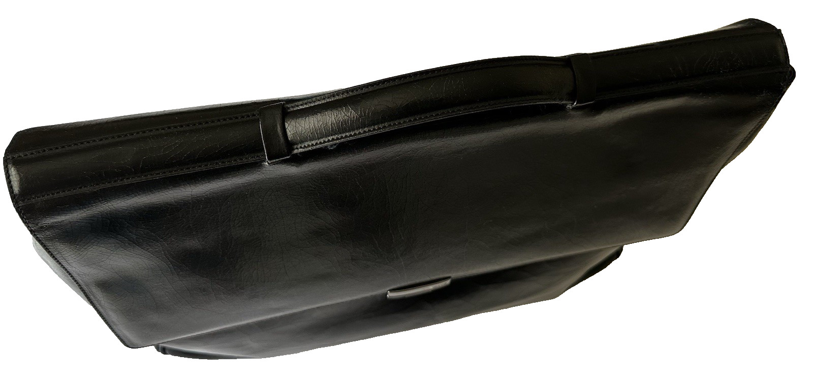 VTG EXTE Italy Black Leather 1990’s Soft Attache Briefcase Business Bag PreOwned