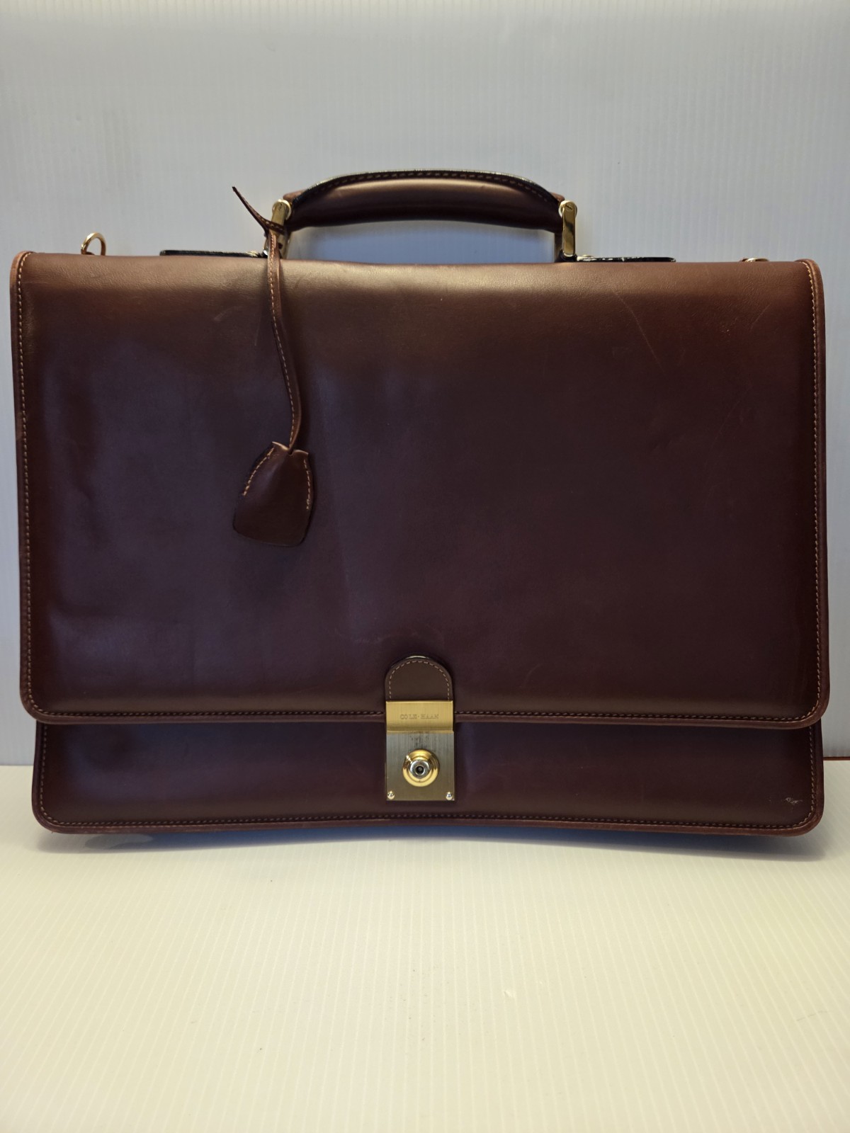 Cole Haan Brown Leather Briefcase (No Strap)