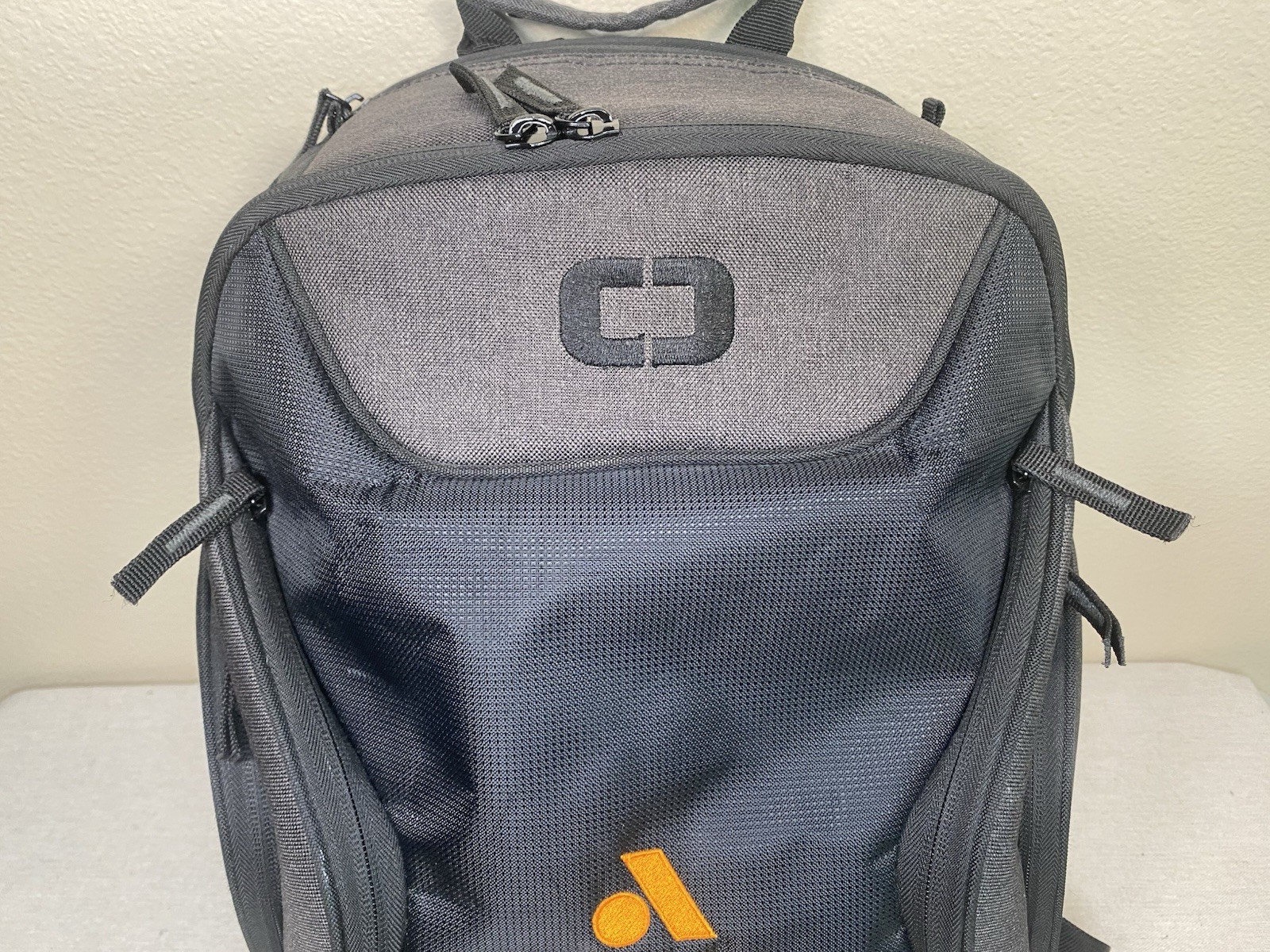 Ogio Backpack Gambit Padded Laptop Backpack Graphite Black Grey Audacy Logo