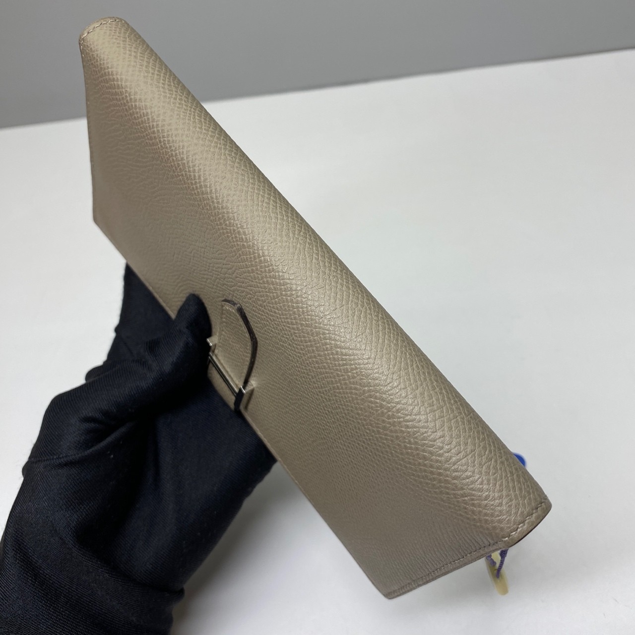 Hermes Pre-Owned Authentic Bearn Wallet Gray 17.5x9x1cm Cowhide