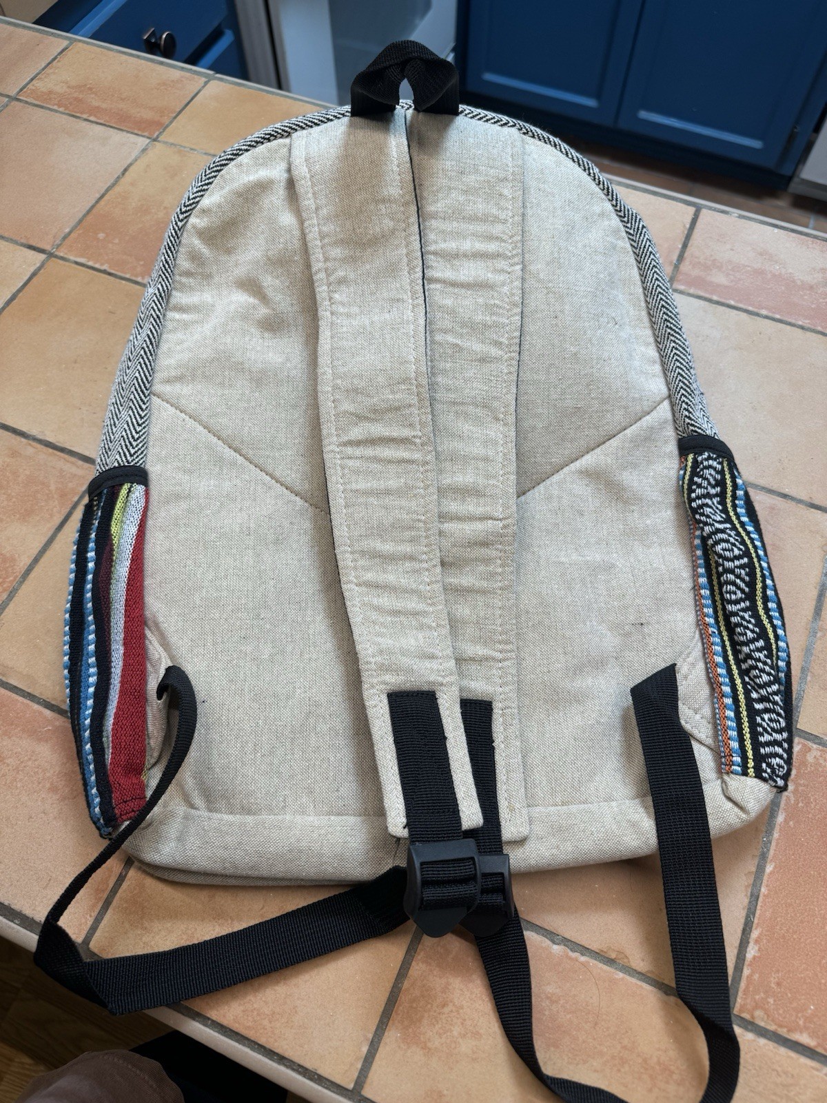 Kathmandu Imports Mushroom Backpack Made In Nepal Hemp/Cotton Handmade