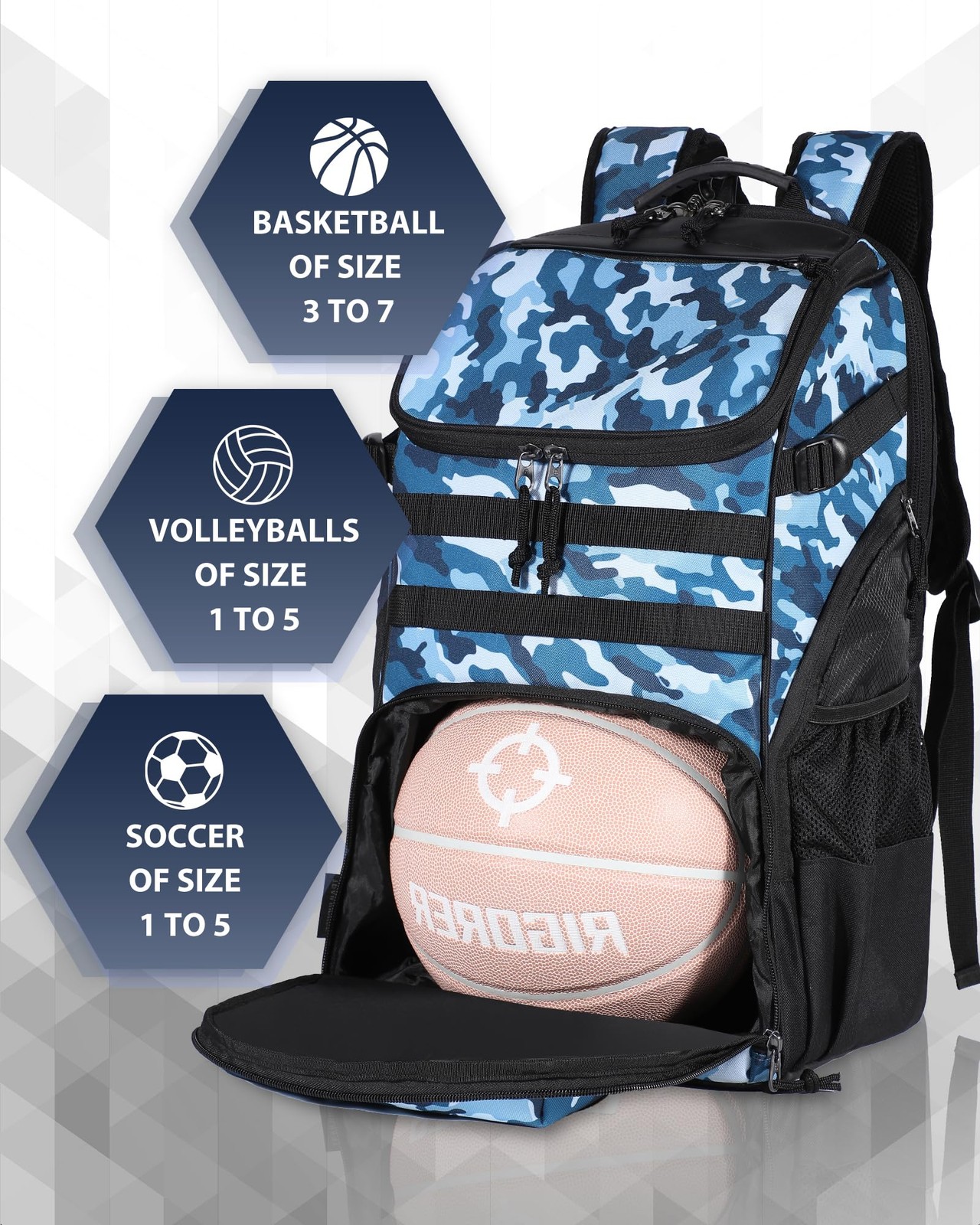 Basketball Bag Backpack with Holder Multi-Sport Backpack for Soccer Volleybal…