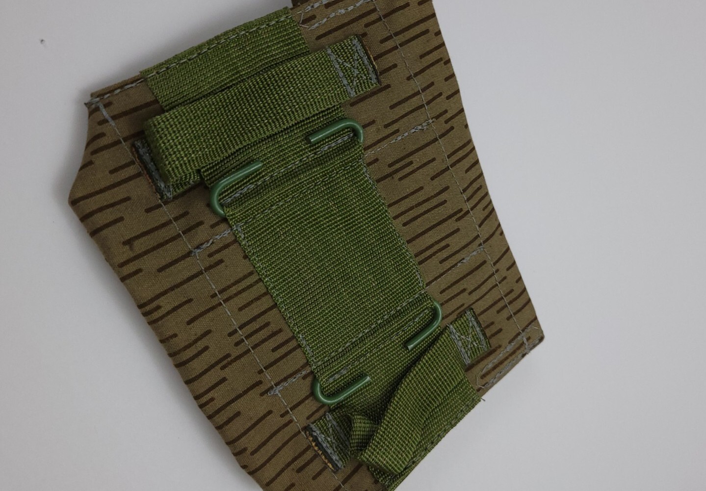 Vintage East German Cold War Rain Camo Heavy Hardware Bag W Pouch Rare Army Vtg