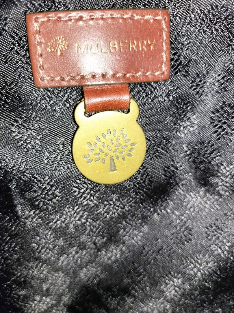 Mulberry Tote Bag Black Leather Shoulder Purse Used Excellent Condition