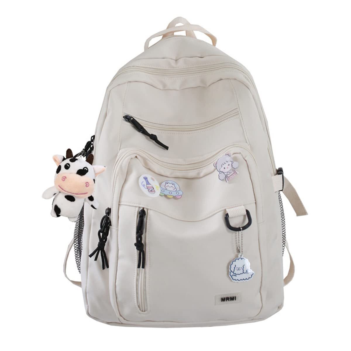 Cute Aesthetic Backpack for teen girls middle school Bag Student Laptop White…