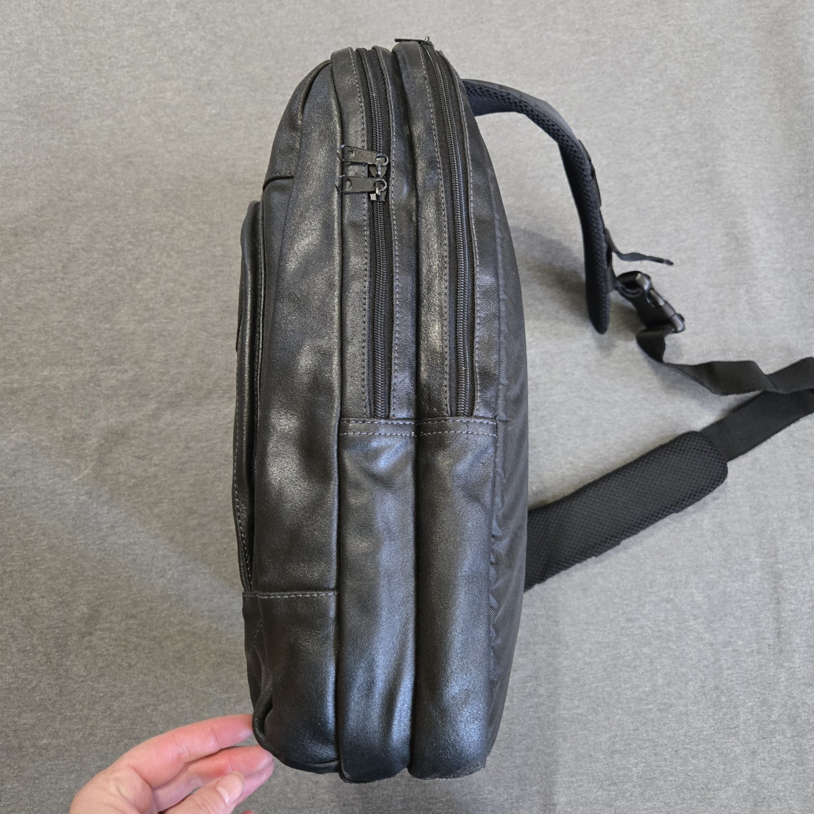 Wilson’s Leather Backpack M. Julian Black Single Strap Laptop Bag Pockets
