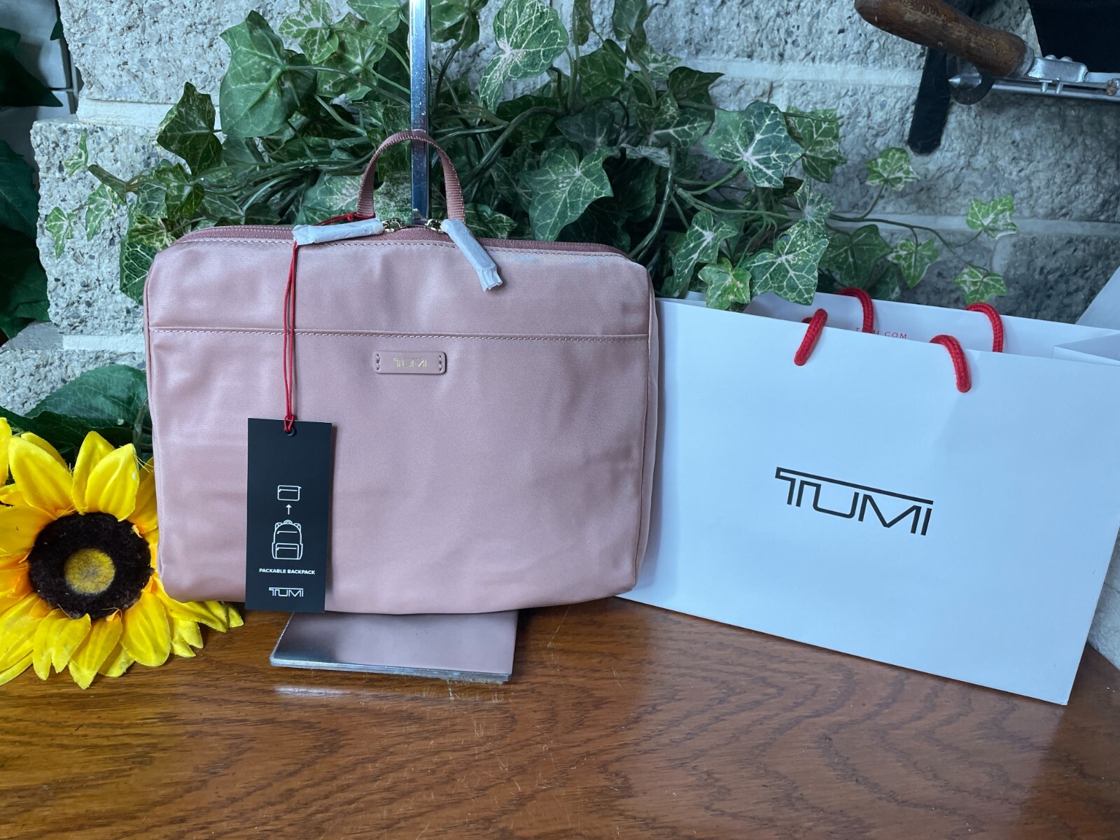 NWT TUMI ROSA PACKABLE BACKPACK FOLDABLE SHOULDER LARGE BAG TRAVEL CARRYON