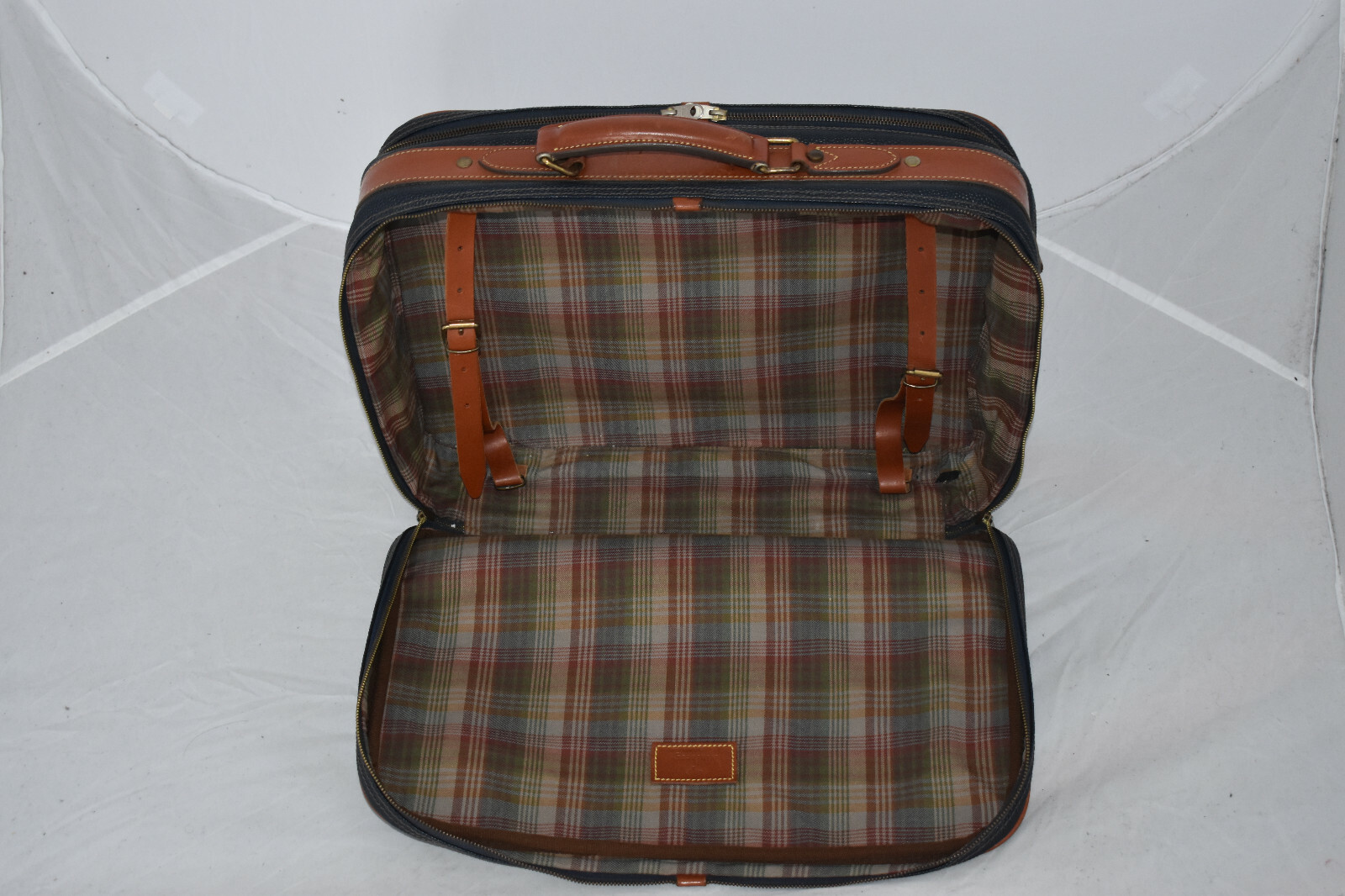 Mulberry Blue Scotchgrain Leather Satchel Briefcase Holdall Weekend Bag Unisex