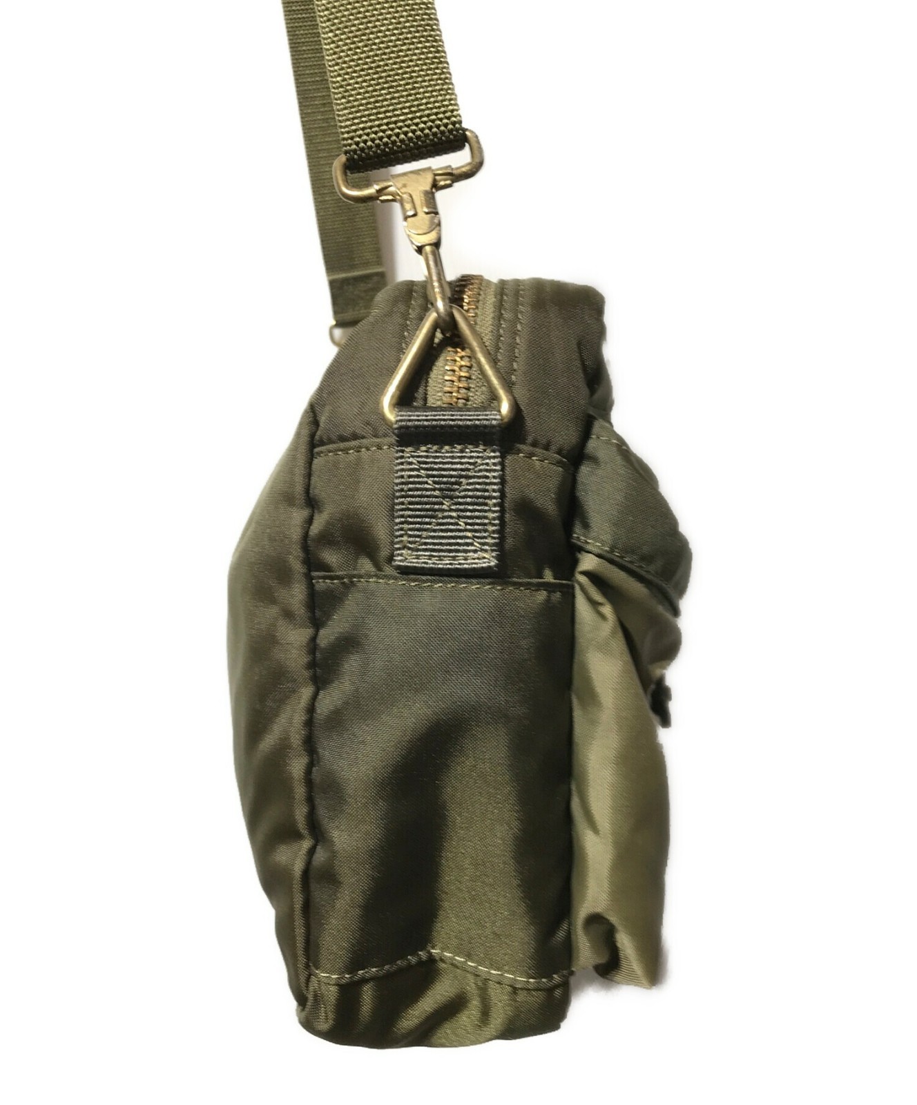 PORTER FORCE SHOULDER BAG 855-07415 Yshida Olive drab Green Used Japan t46