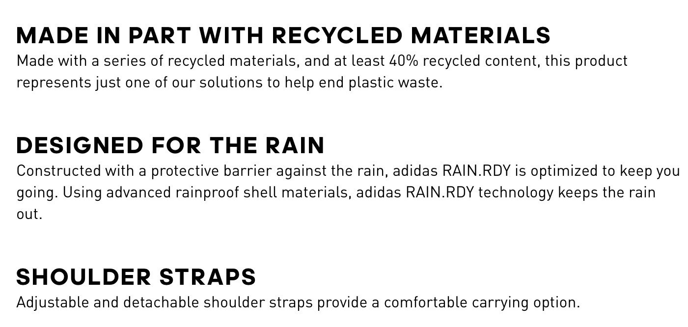 100 Liter Adidas Terrex duffle/backpack. Large Bag W/Small Extra Bag included