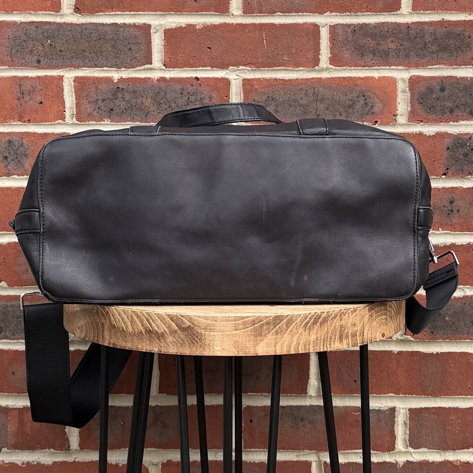 AllSaints MEGURO Leather Holdall Bag Black MEDIUM Unisex Mens Day Bag Shoulder