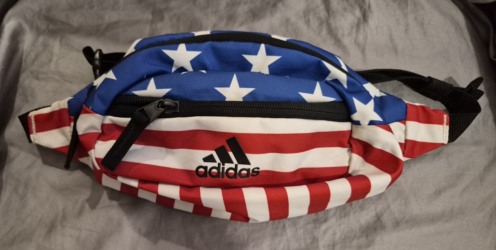 Adidas American flag fanny pack brand new =never used=