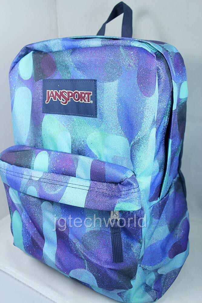 New Jansport Superbreak Classic Backpack Multi Lava Lamp School Bag Blue Green