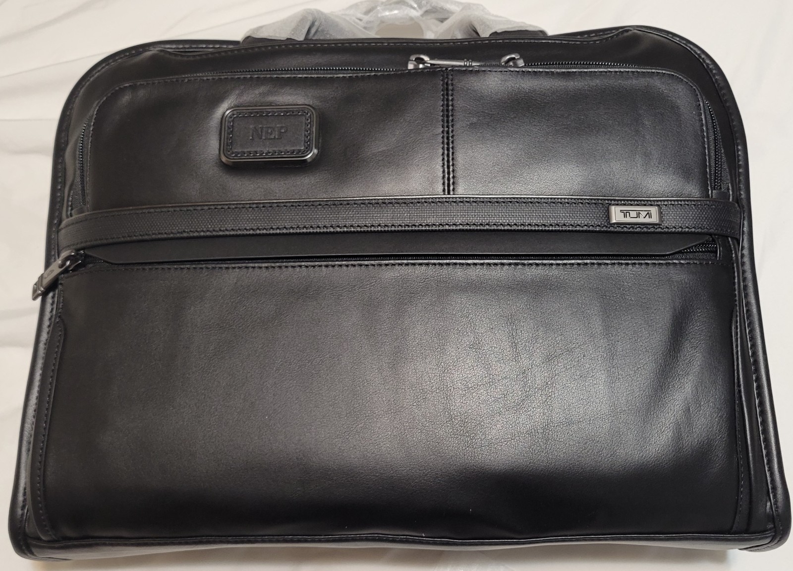 NEW TUMI Alpha 3 Expandable Organizer Leather Laptop Briefcase Black Style 11731