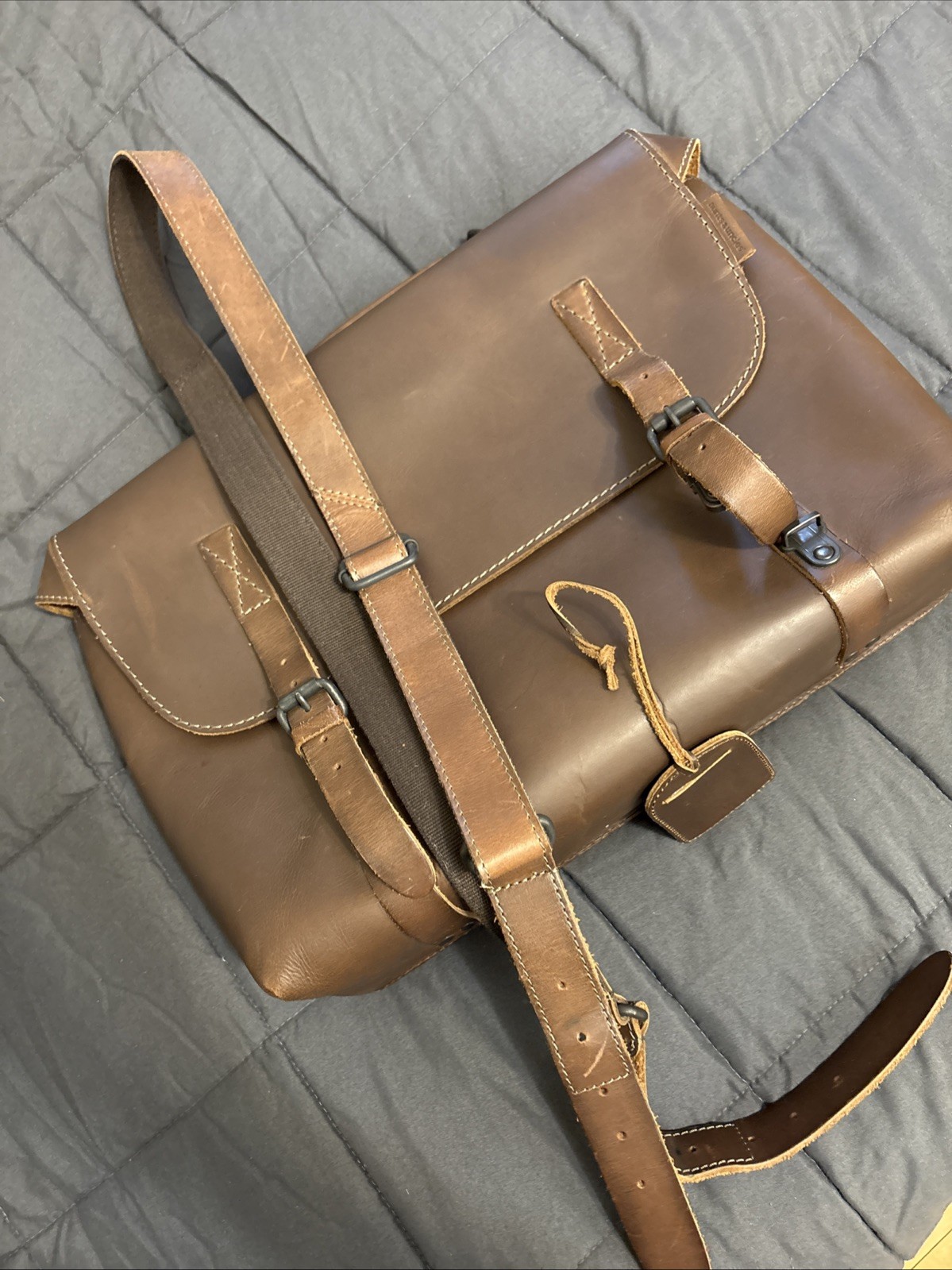 STUNNING FULL LEATHER LINED Messenger Bag HEIRLOOM QUALITY BUY IT FOR LIFE