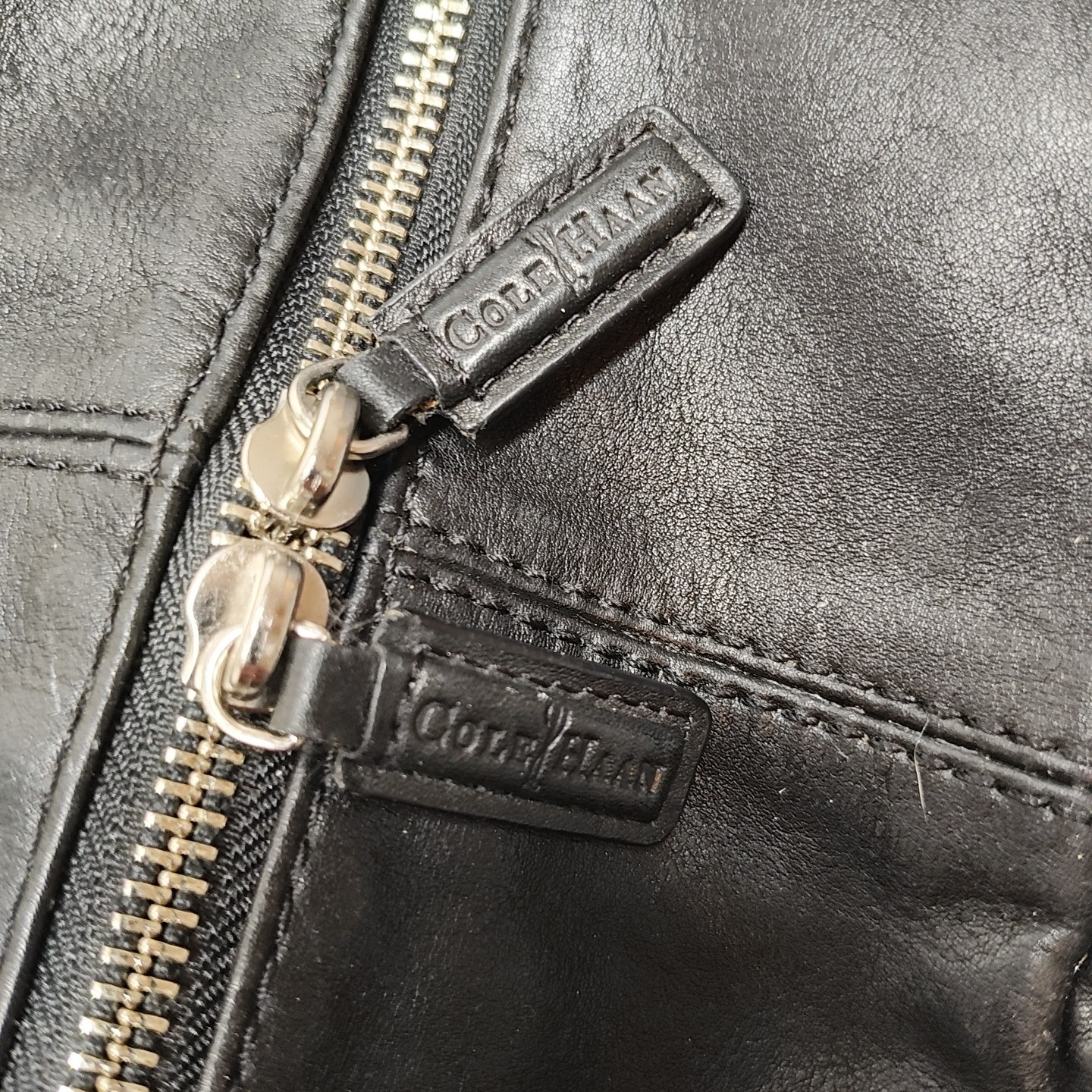 Cole Haan Black Leather WeekenderDuffleTravel Bag 19x12x10 Hand Shoulder Strap