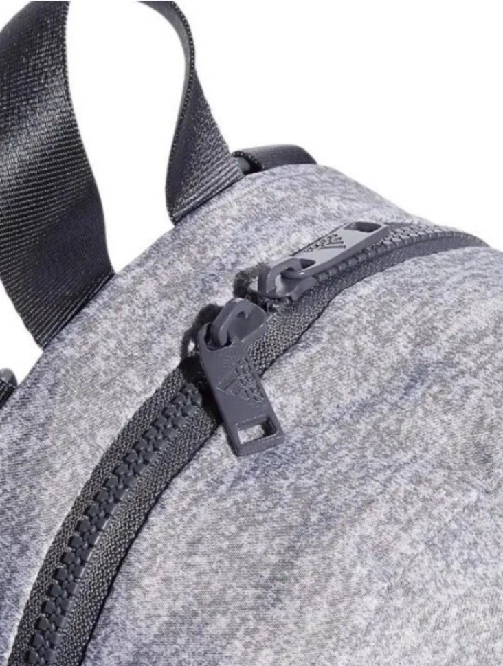 New Adidas Linear 3 Mini Backpack Heather Gray Gold Logo