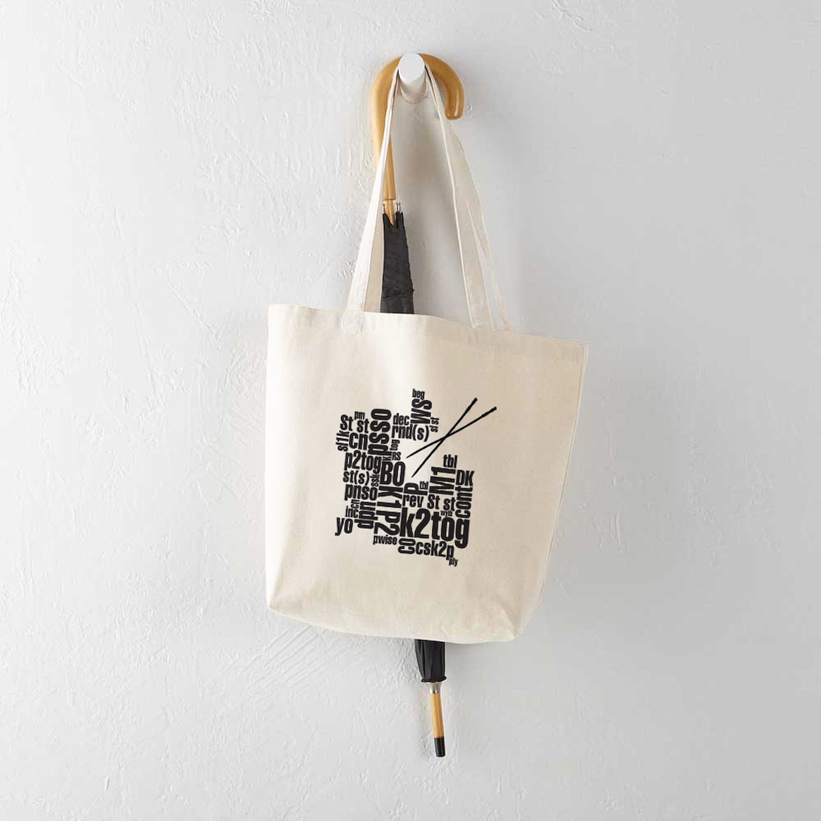 CafePress Knitting Abbreviation Cloud Tote Bag (665580922)