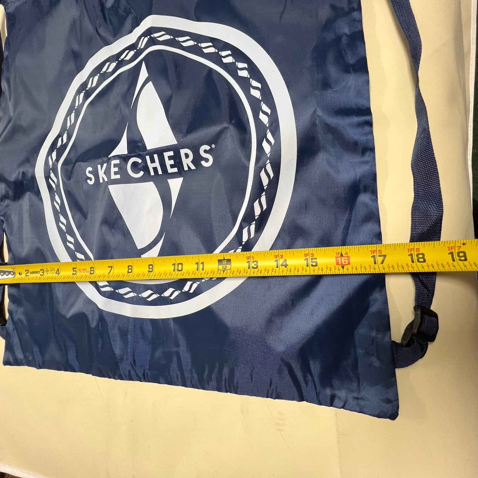 Skechers Nylon Drawstring Bag Backpack Gym Bag Navy Blue